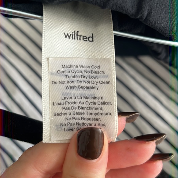 Wilfred Darontal Stripe Pants Black with White/Beige Detail Size 8 - Picture 8 of 9